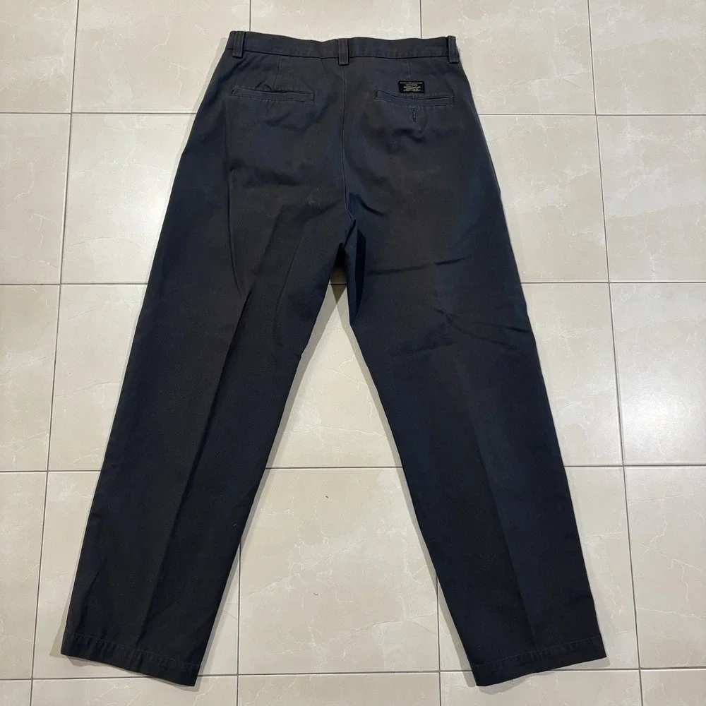 Banana Republic Men's Gavin Chino Pants Gray 33x30 Cotton Pleated Trousers Dress